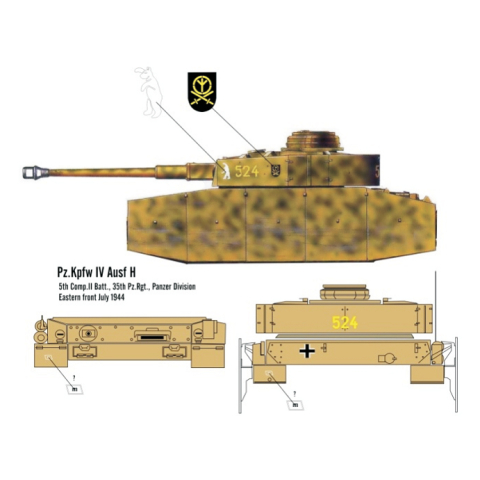 Panzer IV  Ausf.H 5.Comp.II Bat. 35 Pz.Rgt Panzer division Eastern front 07.1944