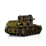 Taigen KV-2, Version Tarn in der Metall-Edition 1:16 mit IR-System, Rohrrückzug und Xenonblitz, V1 Platine und Transportbox aus Holz