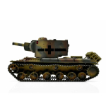 Taigen KV-2, Version Tarn in der Metall-Edition 1:16 mit IR-System, Rohrrückzug und Xenonblitz, V1 Platine und Transportbox aus Holz