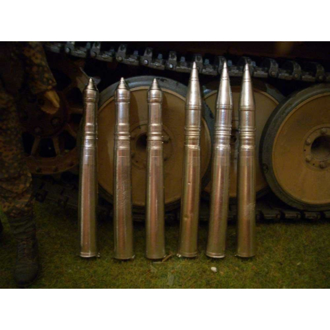 Metal shell in 1/16, unpainted, 8.8 cm Panzerknacker (anti-tank shell) 