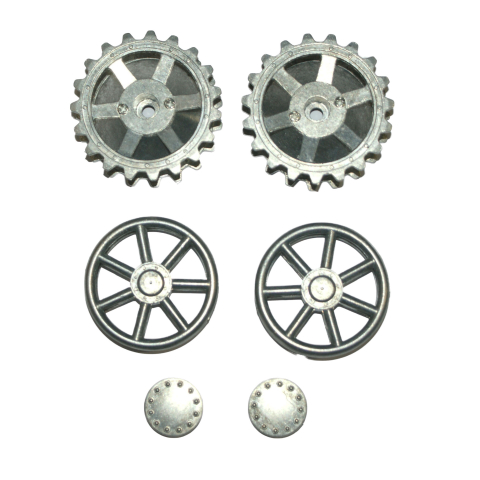 Panzer IV - Drive sprockets and idlers wheels, made of metal with ball bearing