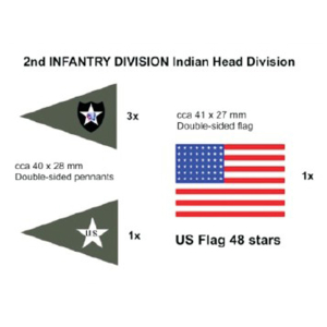 USA Flag set 2nd Infanterie Indian Head division
