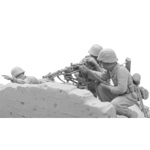 SOL - 1/16 MG 34 Mannschaft (3 Figuren + Mauer)