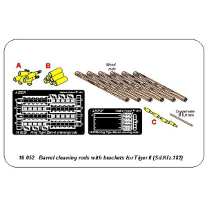 ABER - Tiger II, barrel cleaning rods with brackets