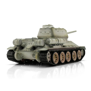 Taigen T-34/85, version winter metal edition 1:16 with gun recoil system, Xenon flash, IR battle unit and transport wooden box
