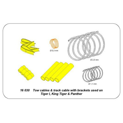 ABER - Tiger I, King Tiger, Panther, tow cables and track cable with brackets used