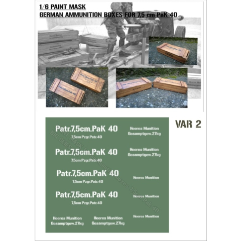 1/6 Paint mask Ammunition boxes PAK 40 Patr. 7,5cm 27kg