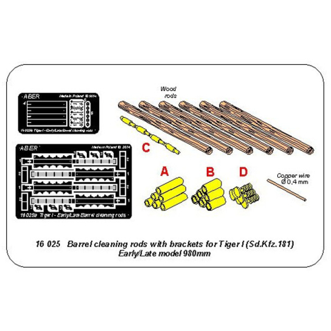 ABER - Tiger I early/late version, barrel cleaning rods with brackets