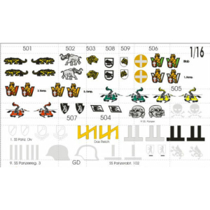 Decals Schwere Panzerabt. des Heeres und der Waffen-SS, 1/16