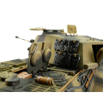 Taigen Königstiger, Version Tarn in der Metall-Edition 1:16 mit KwK Rauchsystem, IR-System, Rohrrückzug und Xenonblitz, V3-Platine und Transportbox aus Holz
