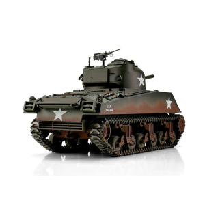 Taigen M4A3 Sherman (75mm), Version grün in der Metall-Edition 1:16 mit BB-Einheit, Platine V3 und Transportbox aus Holz 