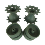 Leopard 2A6 - sprocket and idler wheels with track tension arms, made of plastic