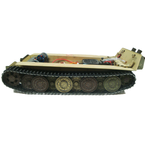 Panther G/F/Jagdpanther - Chassis complet avec toutes les roues en métal + chenilles métal + transmission acier + modul de fumé et de recharge