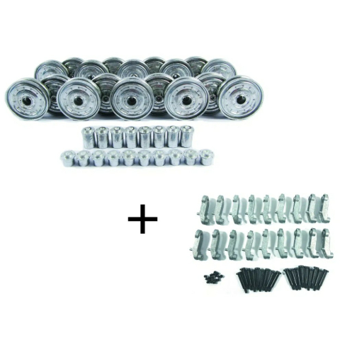 King Tiger - Metal roadwheels, set with ball bearings for HL plastic hull or Mato Metall hull
