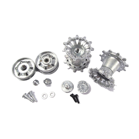 Challenger 2 - sprockets and idler wheels with ball bearings, kit made of metal