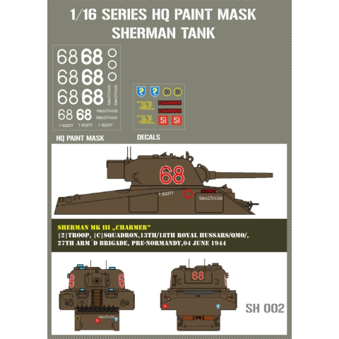 Sherman MK III "Charmer" |2| Troop, |C| Squadron, 13th/18th Royal Hussars/QMO/, 27th Armd Brigade, pre-Normandy, 04. Juni 1944, 1/16