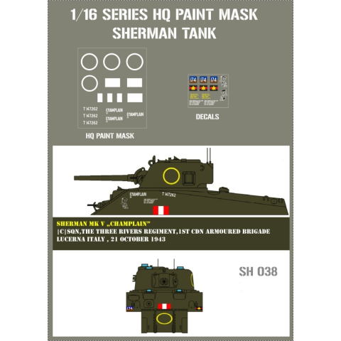 Sherman MK V "Champlain" |C| Squadron, The Three Rivers Regiment, 1th Cdn. Armoured Brigade, Luzern, Italien 21. Oktober 1943, 1/16