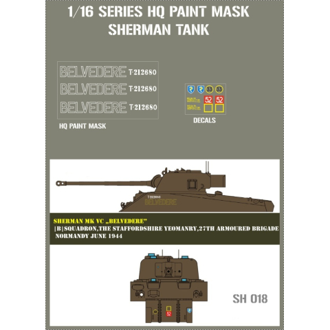 Sherman MK VC "Belvedere" |B| Squadron, The Staffordshire Yeomary, 27th Armoured Brigade, Normandie Juni 1944, 1/16
