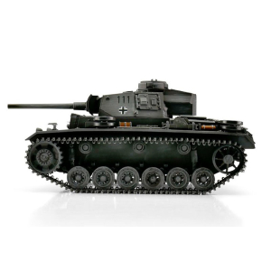 Metall Edition: 2.4 GHz V3 PANZER III "L" AIRBRUSH + BB Einheit + Metallwanne + HQ Metallketten/Räder + 360°-Turm + Holzkiste