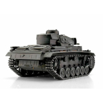 Metall Edition: 2.4 GHz V2 (Neue Platine) PANZER III "L" AIRBRUSH + BB Einheit + Metallwanne + HQ Metallketten/Räder + 360°-Turm + Holzkiste