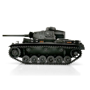 Metal edition: 360° 2.4 GHz (new board) PANZER III "L" AIRBRUSH +  recoil unit + metal hull / turret + HQ metal tracks/wheels + wooden box