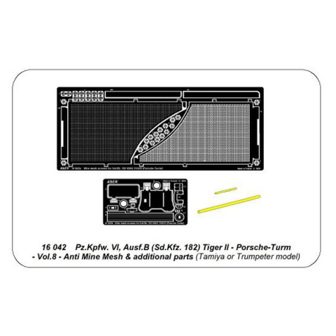 ABER - Panzer VI, Ausf. B, anti mine mesh & additional parts Porscheturm