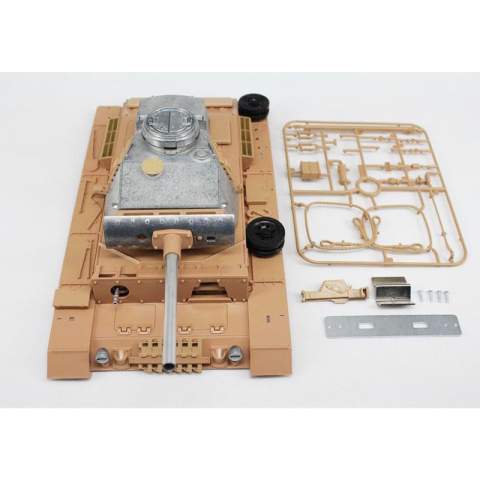Panzer III - Oberwanne mit Metallturm, Taigen Rohrrückzug und Blitz, 360°-Turmsystem + IR , viele Metallteile