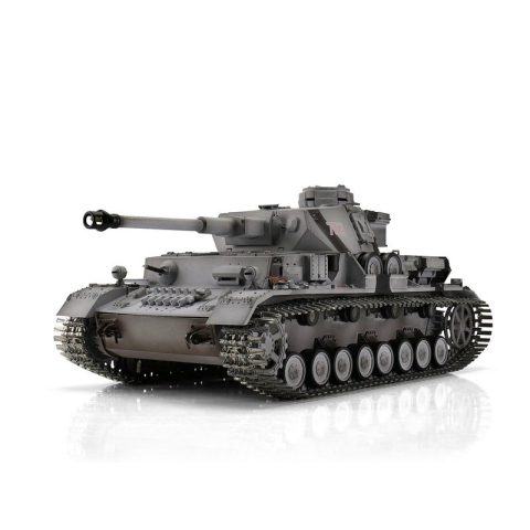 Metall Edition: 2.4 GHz V2 (neue Platine) PANZER IV F2/G  AIRBRUSH + Rohrrückzug/IR + Metallwanne + HQ WINTER Metallketten/Räder + 360°-Turm + Holzkiste