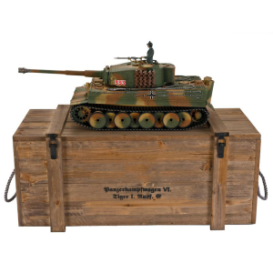Tiger I MID - 360° / 2.4 GHz full option + Taigen Rohrrückzug + neueste Stahlgetriebe + Metallketten + Rauch & Sound+ IR +  inkl. Holzkiste