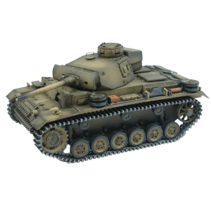 Metall Edition: 2.4 GHz PANZER III " L"  AIRBRUSH + Rohrrückzug/IR + Metallwanne + HQ Metallketten/Räder + 360°-Turm