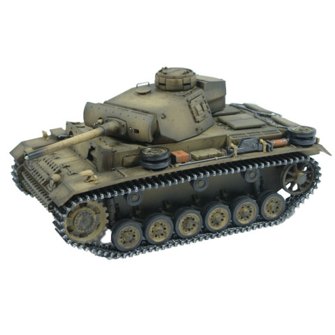 Metall Edition: 2.4 GHz PANZER III " L"  AIRBRUSH + BB Schusseinheit + Metallwanne + HQ Metallketten/Räder + 360°-Turm