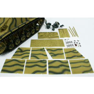 Taigen StuG III avec tabliers, version camouflage, edition métal 1:16 avec unité de tir BB et platine V3