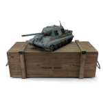 Taigen Jagdtiger, grau in der Metall-Edition 1:16 mit BB-Einheit, Platine V3 und Transportbox aus Holz 
