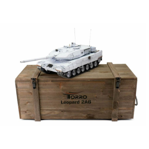 Metalledition V3 LEOPARD 2A6 BB 1:16 - 2.4 GHz mit Metallwanne/Turm + Metallketten + Antriebs-/Leiträder aus Metall + Metalllaufrollen + Stahlgetriebe