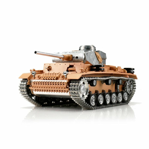 V3 Metall Edition: 2.4 GHz V3 PANZER III " L" + BB Schusseinheit + Metallwanne + HQ Metallketten/Räder + 360°-Turm