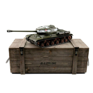 Taigen IS-2, Version Grün in der Metall-Edition 1:16 mit BB-Einheit, V3-Platine und Transportbox aus Holz 