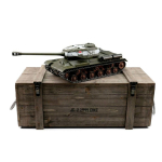 Taigen IS-2, version vert, edition métal 1:16 avec unité de tir BB, V3 platine et caisse de transport en bois