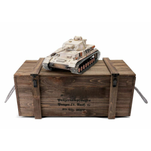 Metall Edition: 2.4 GHz V3 PANZER IV F2 "G" AIRBRUSH + BB Einheit + Metallwanne + HQ Metallketten/Räder + 360°-Turm + Holzkiste