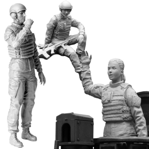 SOL - 1/16 UK Panzerbesatzung, 3 Figuren