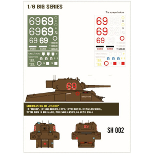 Sherman MK III "Cameo" paint mask in 1/6 