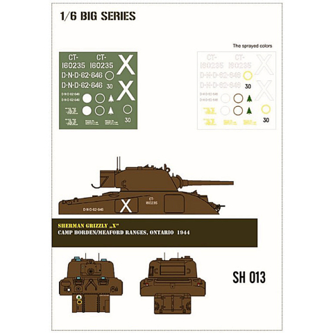 Sherman Grizzly "X" Lackierschablone in 1/6