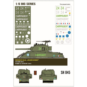 Sherman M4A2 "Champaubert" pochoir en 1/6 