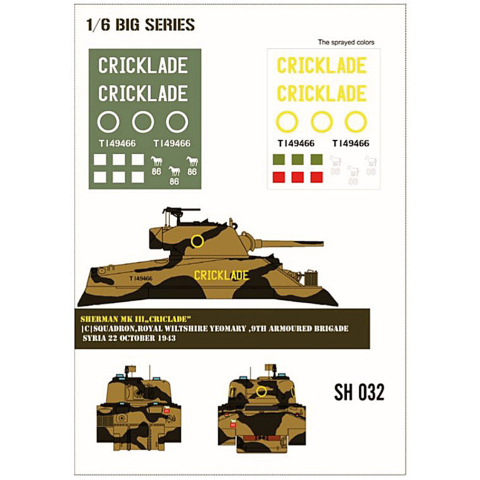 Sherman MK II "Criclade" pochoir en 1/6