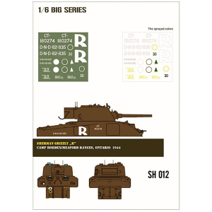 Sherman Grizzly "R" paint mask in 1/6 