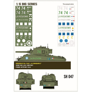 Sherman M4/105 "La Moskowa" Lackierschablone in...