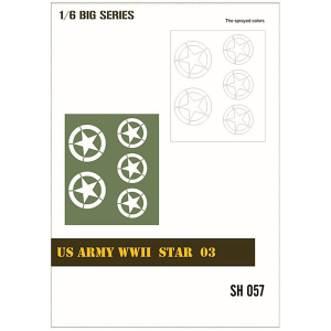 US Army WWII Star 03, pochoir en 1/6 