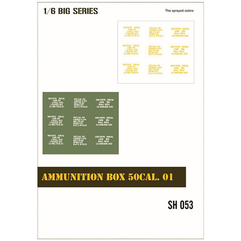 US Army WWII Ammunition Box 50cal. 01, Lackierschablone in 1/6