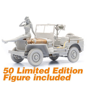 SOL - 1/16 US Willys MB Jeep mit Figur, Bausatz aus Resin