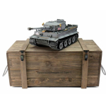 Taigen Tiger I, Airbrush metal edition in 1:16 BB shooting system, gun smoking system V3 board, wooden Box