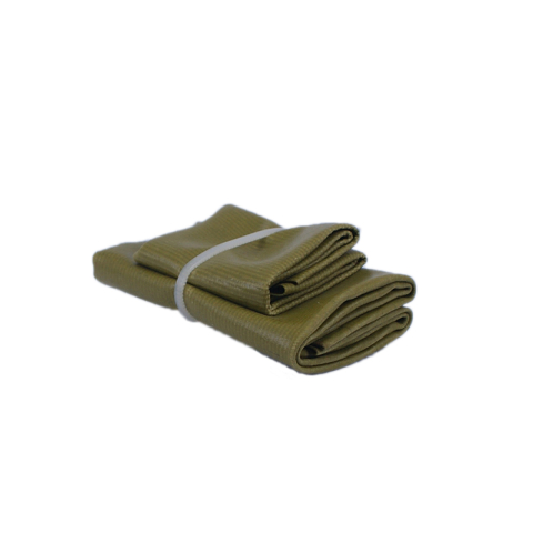 Rain tarpaulin, plastic folded and bound approx. 6 x 4 x 1.5 cm, olive green 